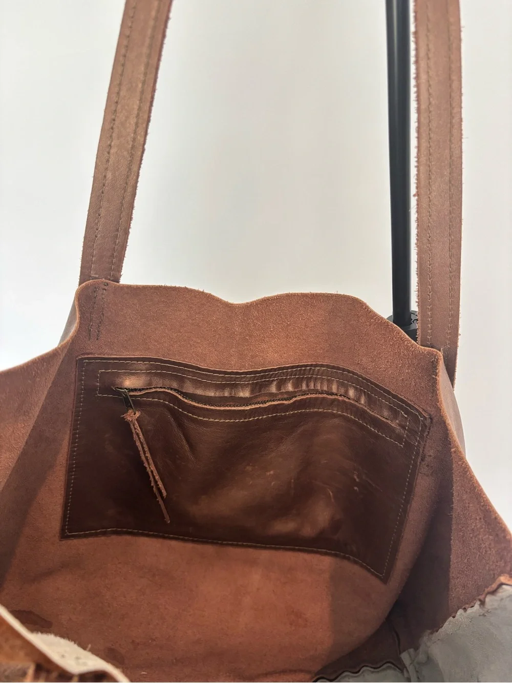 Hair-on-Hide Brown and White Cowhide Tote